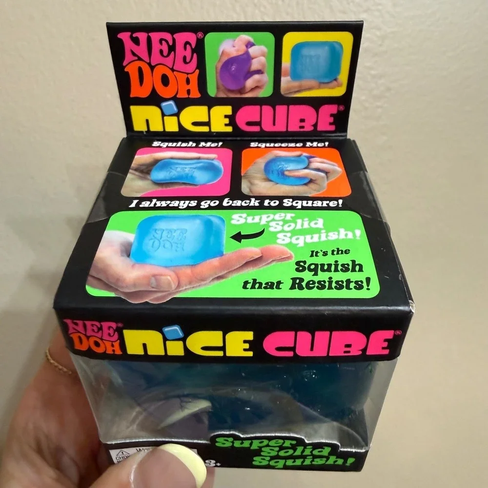 NeeDoh Nice Cube Nee Doh Blue Squishy Fidget Toy Stress Sensory Squeezy NEW - Picture 5 of 6